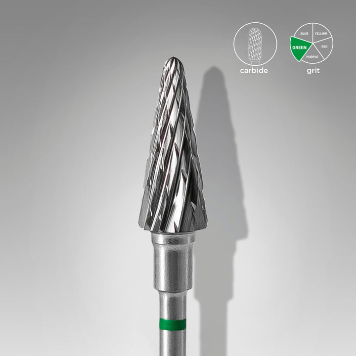 PUNTA CARBIDE CONO SLIM VERDE DIAMETRO 6MM STALEKS FT71G060/14