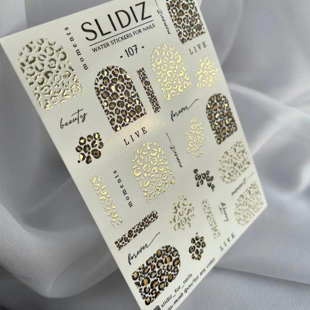 SLIDIZ WATER DECAL CON FOIL ORO N°107