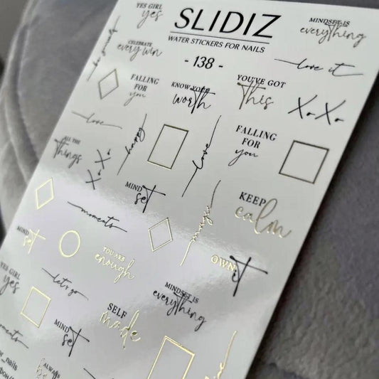 SLIDIZ WATER DECAL CON FOIL ORO N°138