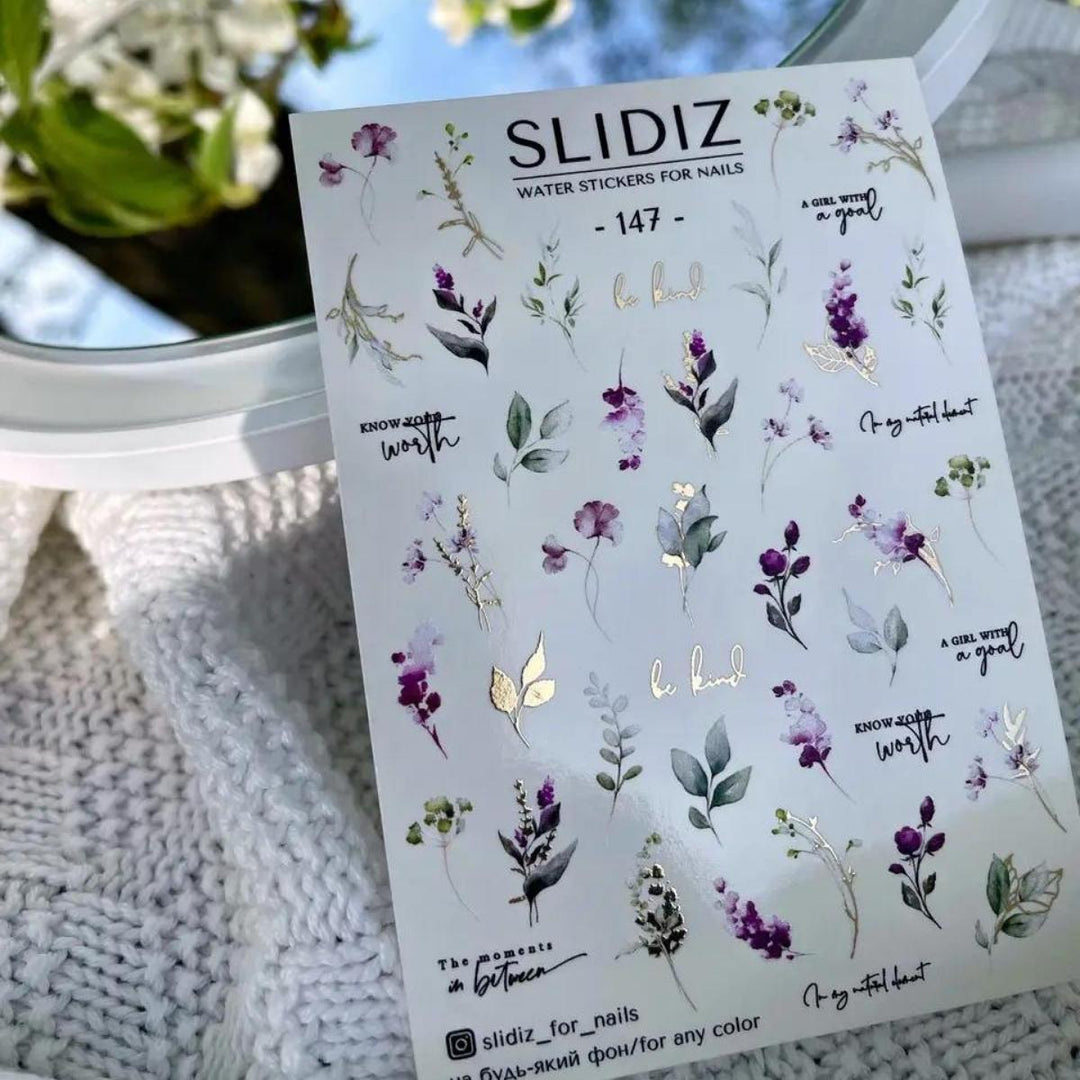 SLIDIZ WATER DECAL CON FOIL ORO N°147