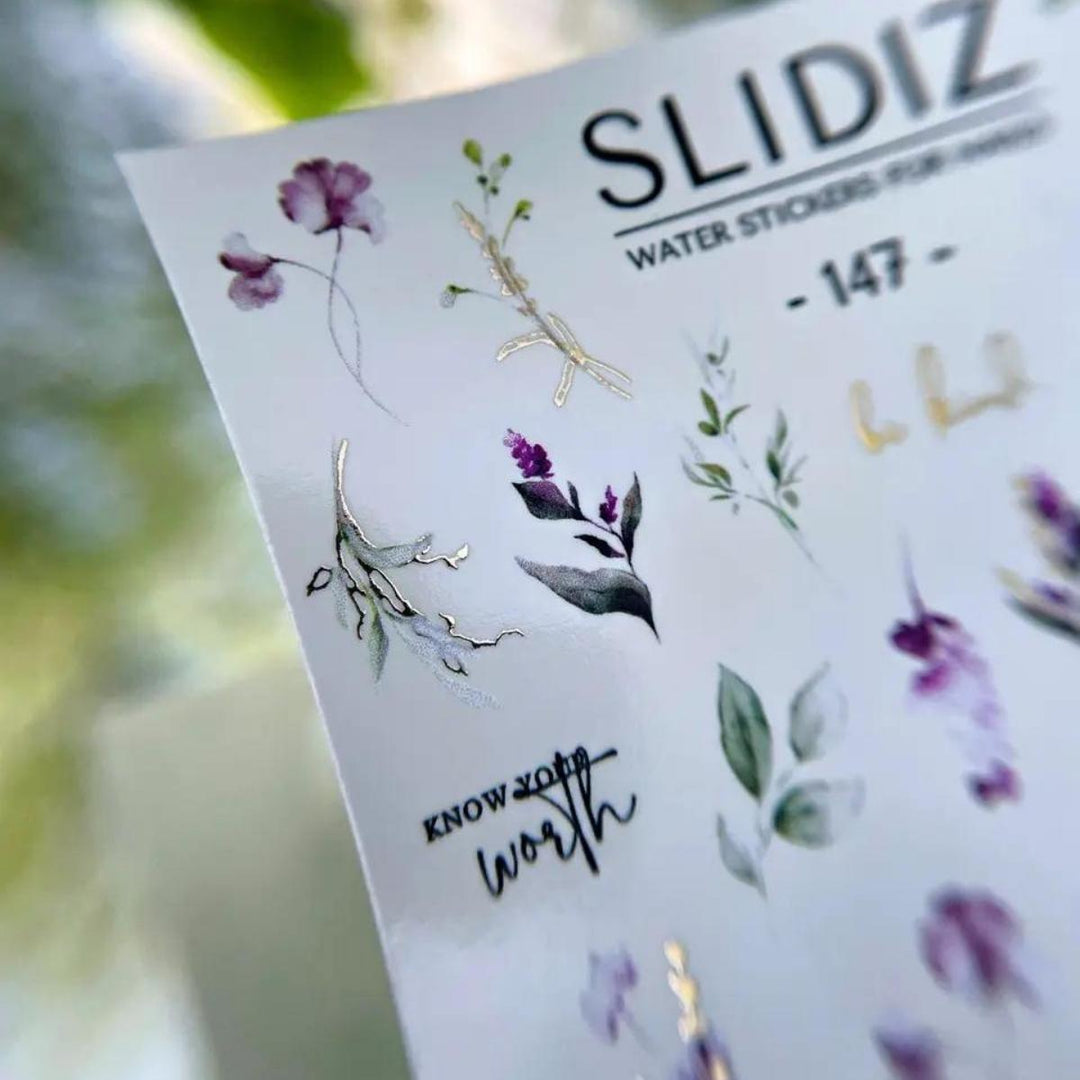 SLIDIZ WATER DECAL CON FOIL ORO N°147