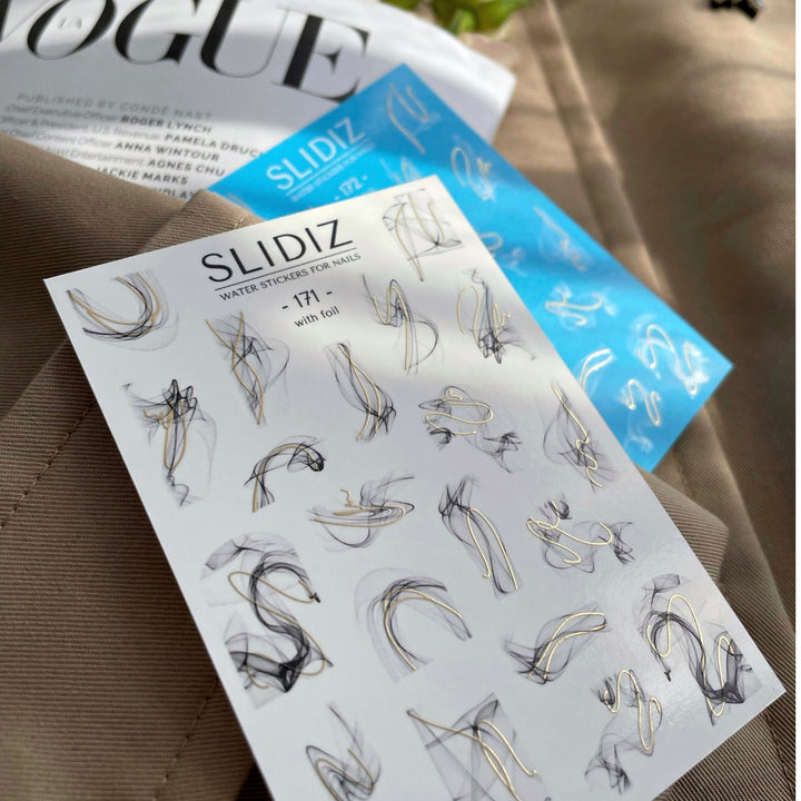 SLIDIZ WATER DECAL CON FOIL ORO N°171