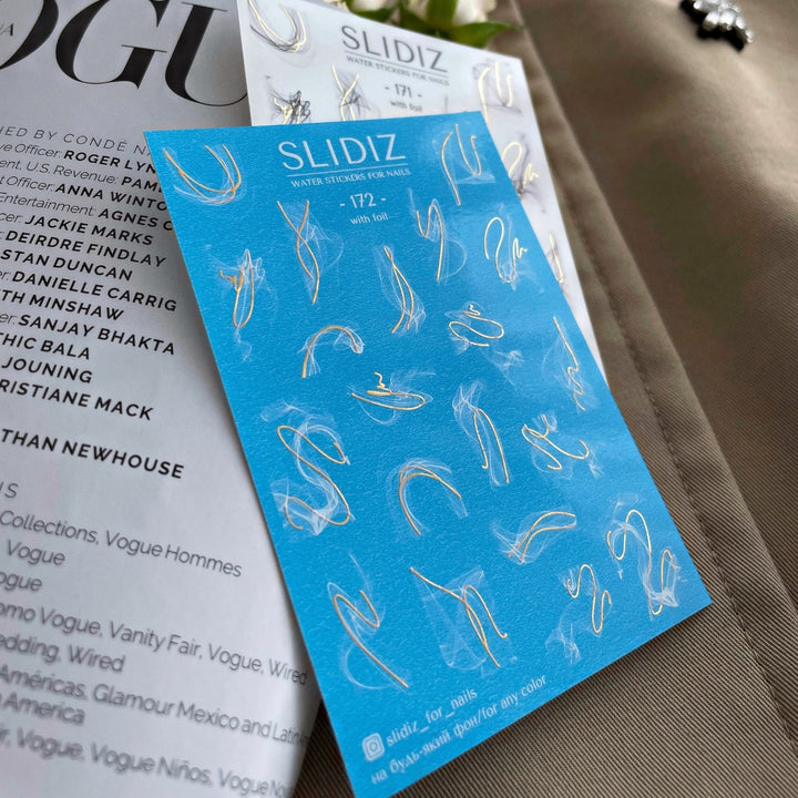 SLIDIZ WATER DECAL CON FOIL ORO N°172