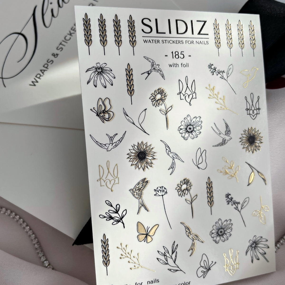 SLIDIZ WATER DECAL CON FOIL ORO N°185