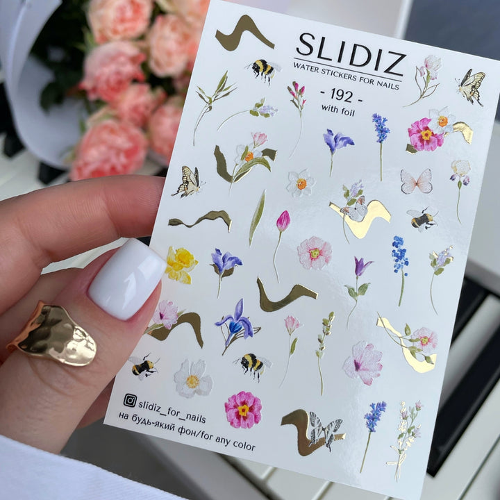 SLIDIZ WATER DECAL CON FOIL ORO N°192