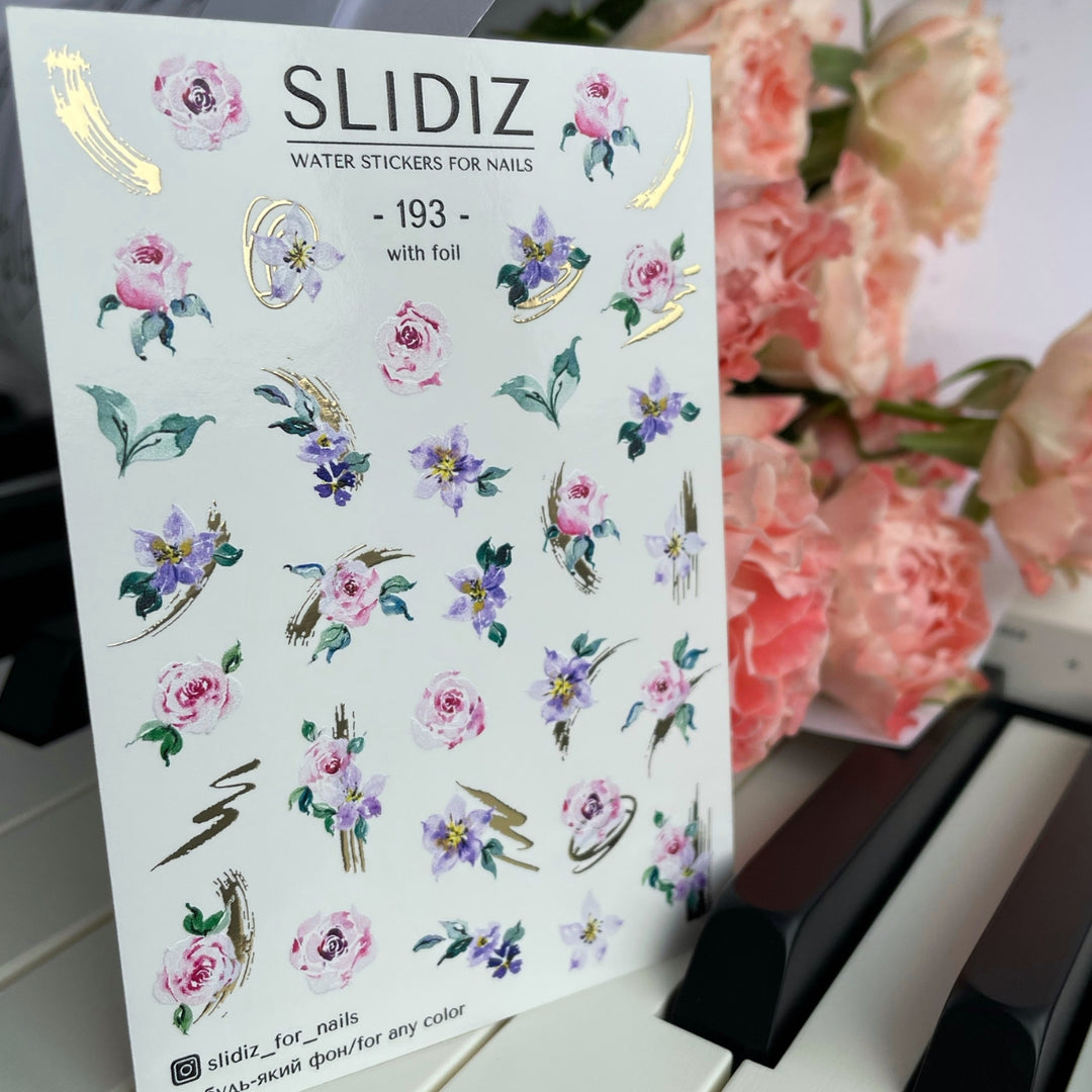 SLIDIZ WATER DECAL CON FOIL ORO N°193