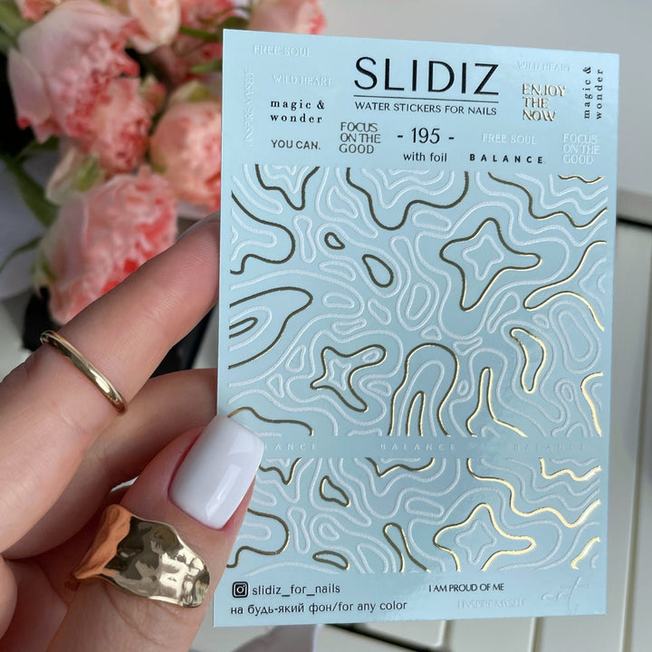 SLIDIZ WATER DECAL CON FOIL ORO N°195