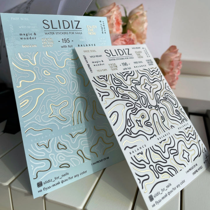 SLIDIZ WATER DECAL CON FOIL ORO N°195