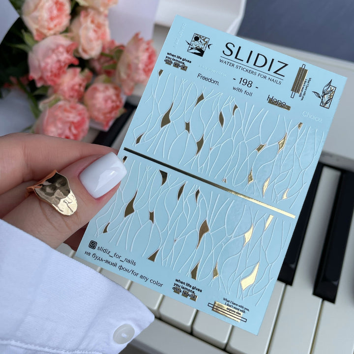 SLIDIZ WATER DECAL CON FOIL ORO N°198