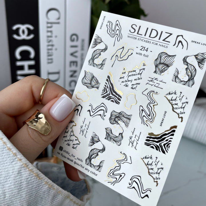 SLIDIZ WATER DECAL CON FOIL ORO N°214