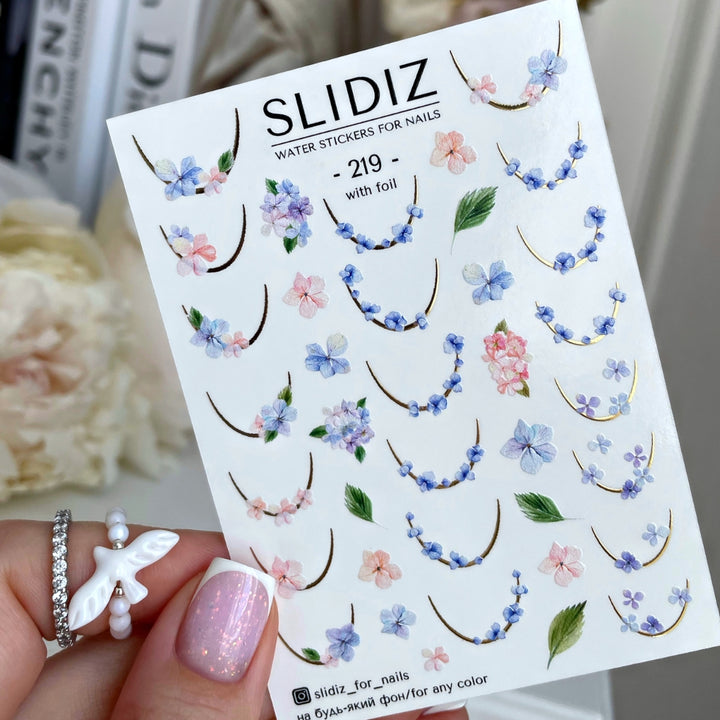 SLIDIZ WATER DECAL CON FOIL ORO N°219