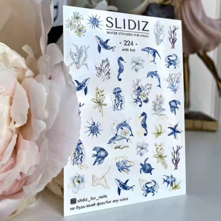 SLIDIZ WATER DECAL CON FOIL ORO N°224