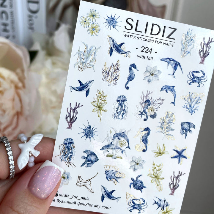 SLIDIZ WATER DECAL CON FOIL ORO N°224