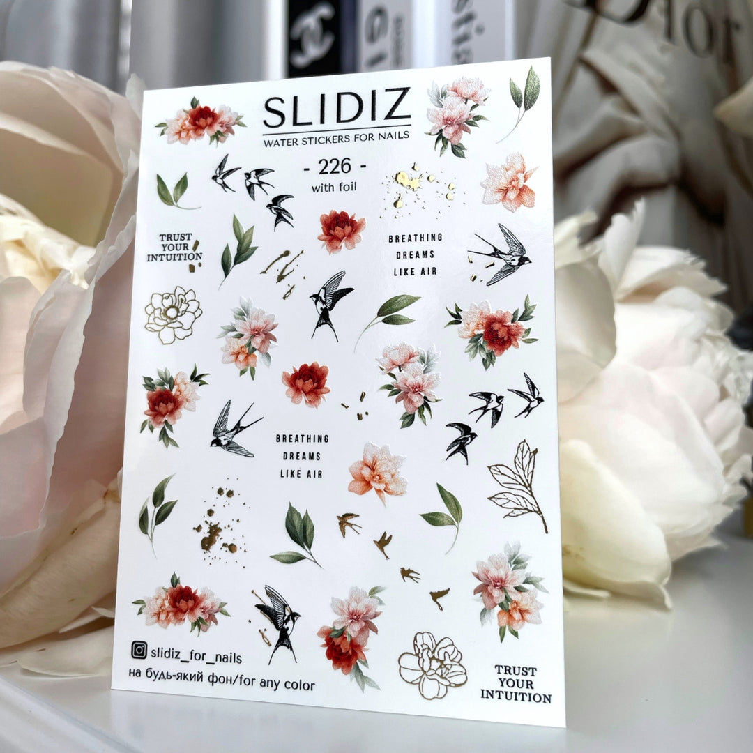 SLIDIZ WATER DECAL CON FOIL ORO N°226