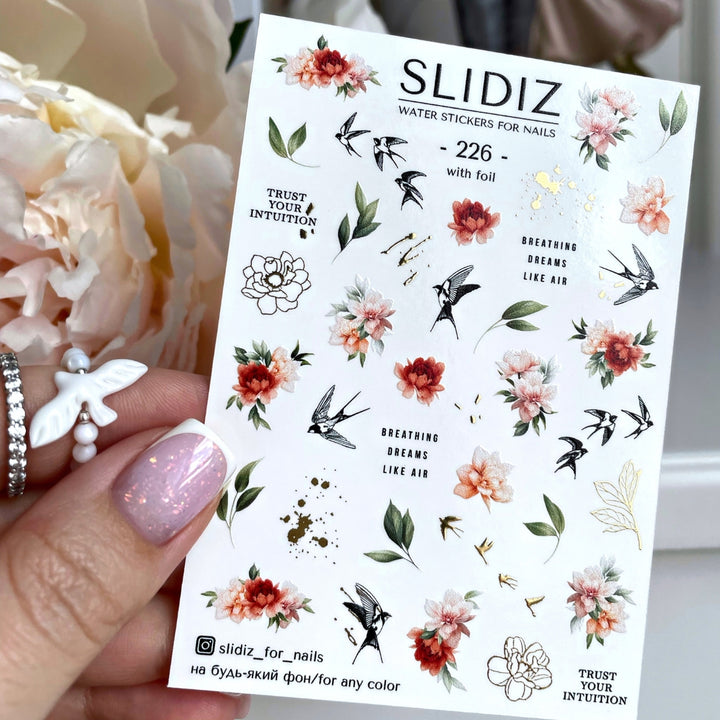 SLIDIZ WATER DECAL CON FOIL ORO N°226