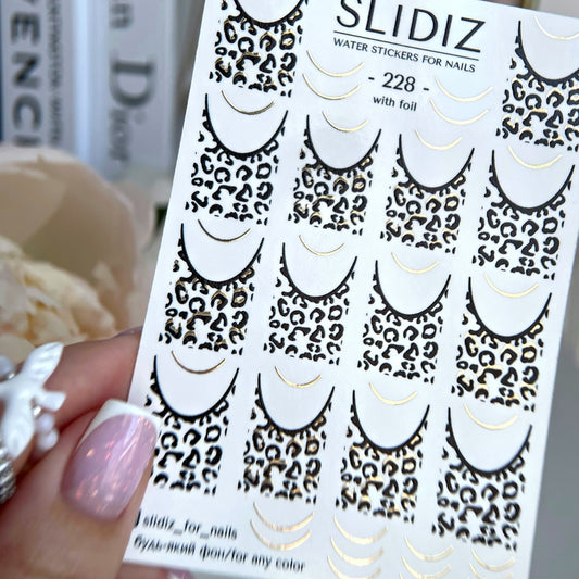 SLIDIZ WATER DECAL CON FOIL ORO N°228