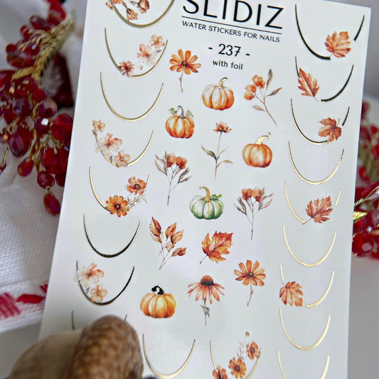 SLIDIZ WATER DECAL CON FOIL ORO N°237