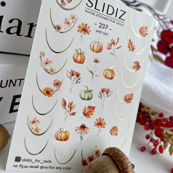 SLIDIZ WATER DECAL CON FOIL ORO N°237