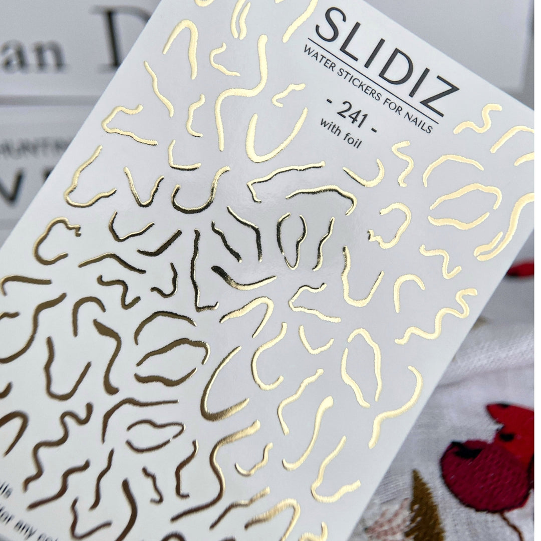 SLIDIZ WATER DECAL CON FOIL ORO N°241