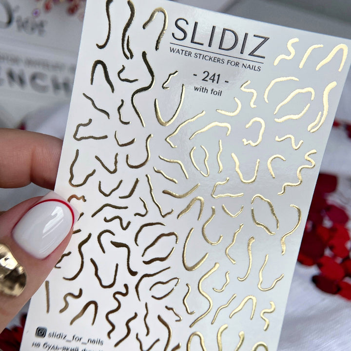 SLIDIZ WATER DECAL CON FOIL ORO N°241