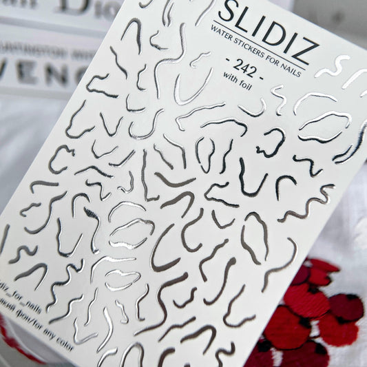 SLIDIZ WATER DECAL CON FOIL ARGENTO N°242