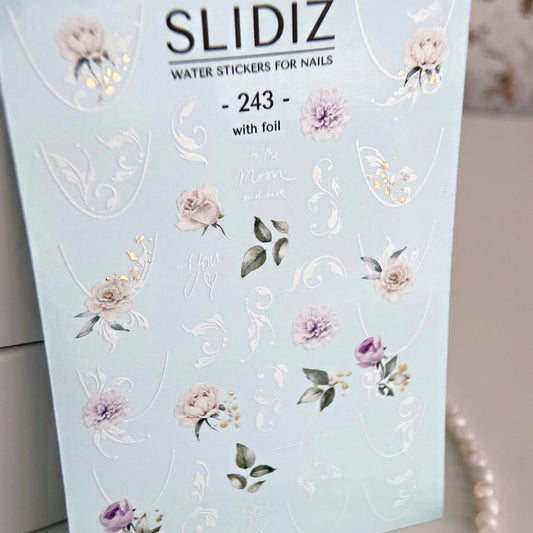 SLIDIZ WATER DECAL CON FOIL ORO N°243