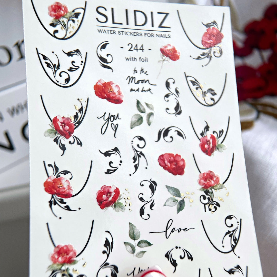 SLIDIZ WATER DECAL CON FOIL ORO N°244