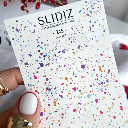 SLIDIZ WATER DECAL CON FOIL ORO N°245