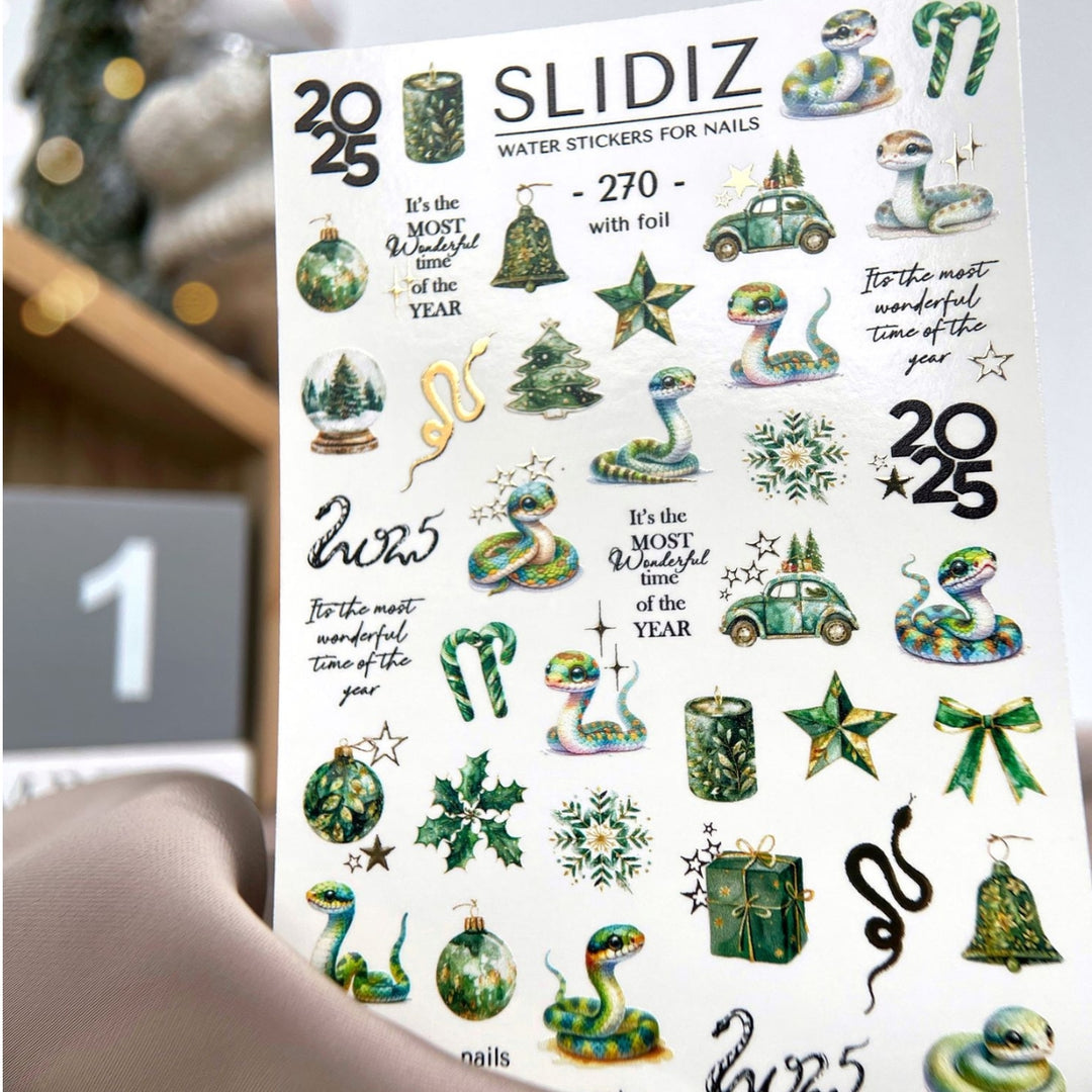 SLIDIZ WATER DECAL CON FOIL ORO N°270